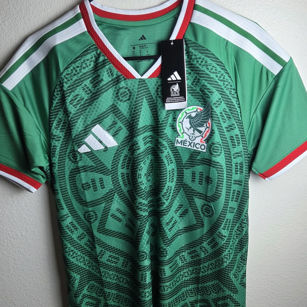 Mexico World Cup Jersey 2026 - Adidas Green Jersey with Red Trim
